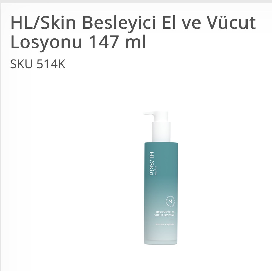HL/Skin Besleyici El ve Vücut Losyonu 147 ml